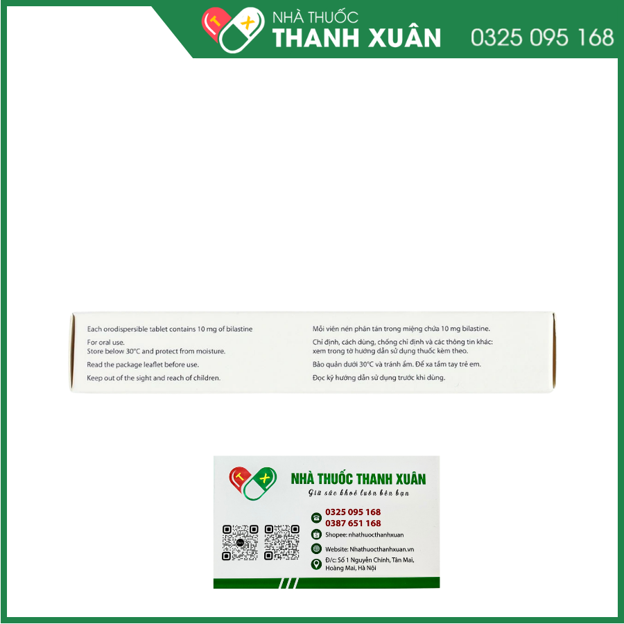 Bilaxten 10mg điều trị viêm mũi dị ứng, mày đay